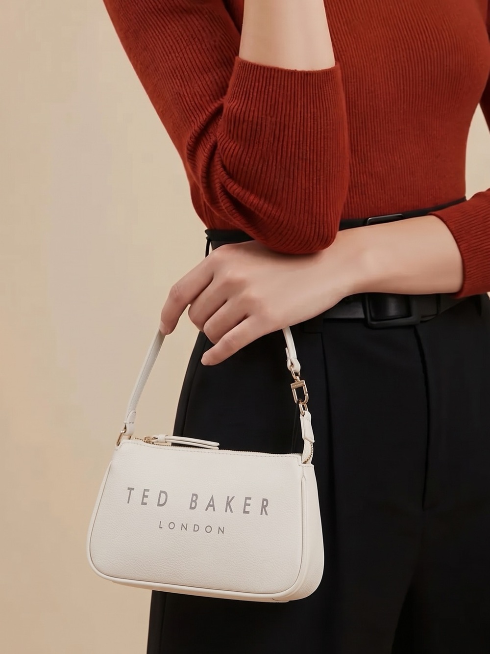 Ted Baker Cream Mini Shoulder Bag with Logo
